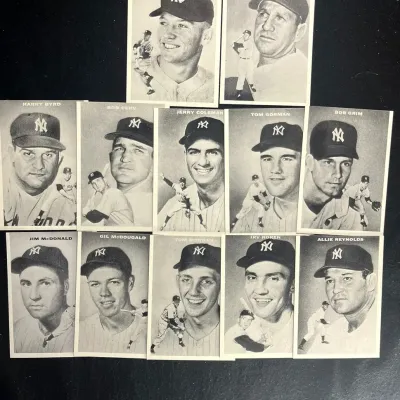 Sale Photo Thumbnail #15: Vintage New York Yankees Baseball 12 Card Lot Mickey Mantle Enos Slaughter