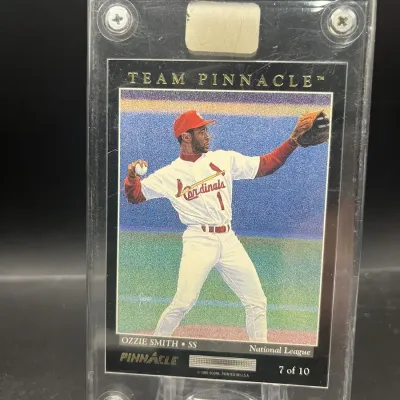 Sale Photo Thumbnail #95: 1993 Pinnacle Team Pinnacle #7 Pat Listach Ozzie Smith Baseball Card Brewers Cardinals
