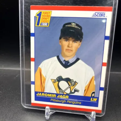 Sale Photo Thumbnail #203: 1990-91 Score Jaromir Jagr Rookie Card #428 Pittsburgh Penguins First Round Draft Pick