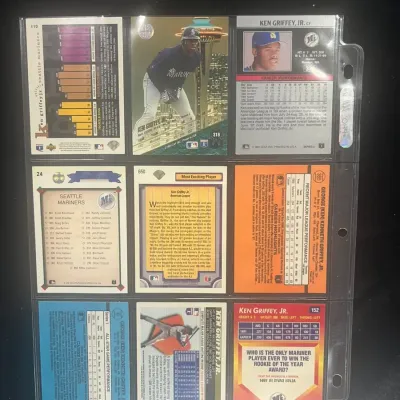 Sale Photo Thumbnail #151: Ken Griffey Jr 9 Card Baseball Lot 1990 1991 1992 Leaf Donruss Upper Deck Fleer