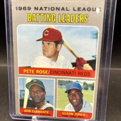 Sale Photo Thumbnail #26: 1970 Topps Pete Rose Roberto Clemente Cleon Jones #61 NL Batting Leaders Baseball Card
