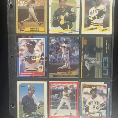 Sale Photo Thumbnail #154: Barry Bonds 9 Card Baseball Lot Topps Fleer Donruss Score Upper Deck Pirates Giants