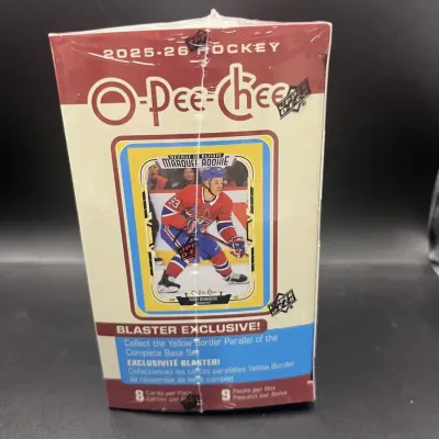 Sale Photo Thumbnail #59: 2025-26 Upper Deck O-Pee-Chee Hockey Blaster Box 9 Packs Sidney Crosby NHL
