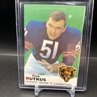 Sale Photo Thumbnail #136: 1969 Topps Dick Butkus #139 Chicago Bears Vintage NFL Football Hall of Fame Card