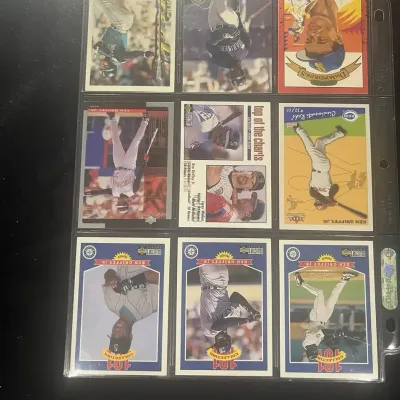 Sale Photo Thumbnail #152: Ken Griffey Jr 9 Baseball Card Lot Upper Deck Donruss Diamond Kings Topps Fleer
