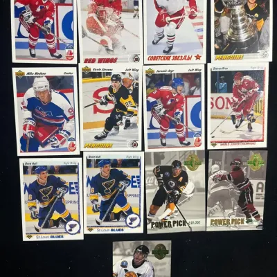 Sale Photo Thumbnail #186: Upper Deck Hockey Star Card Lot Jagr Lemieux Fedorov Hull Modano Power Play