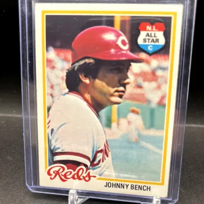 Sale Photo Thumbnail #210: 1978 Topps Johnny Bench Cincinnati Reds NL All-Star Vintage Baseball Hall of Fame Card