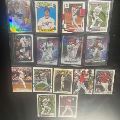 Sale Photo Thumbnail #77: Shohei Ohtani 15 Card Lot Topps Chrome Bowman Donruss Stars of MLB Dodgers Angels