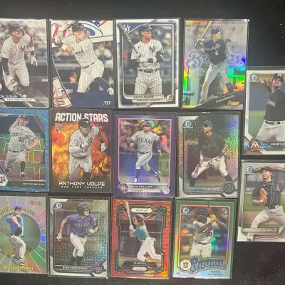 Sale Photo Thumbnail #113: 15 Baseball Card Lot Aaron Judge Anthony Volpe Bowman Chrome Prizm Refractors RC