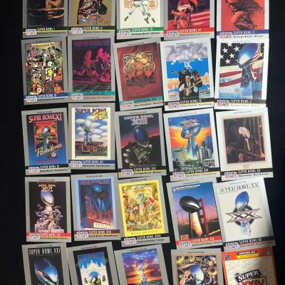 Sale Photo Thumbnail #184: 1990 Pro Set Super Bowl Card Complete Set I–XXIV NFL History Series