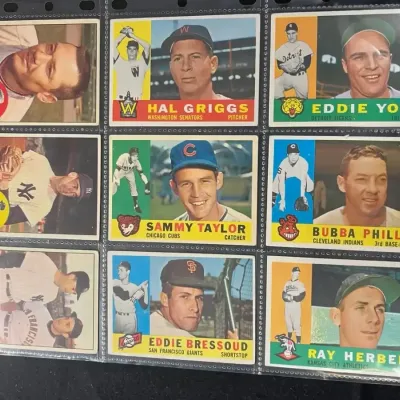 Sale Photo Thumbnail #145: Vintage Topps Baseball 9 Card Lot Yost Griggs Phillips Taylor Bressoud Stafford