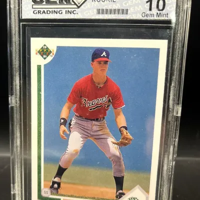 Sale Photo Thumbnail #22: 1991 Upper Deck Chipper Jones Rookie Card #55 Atlanta Braves GEM Grading 10 Gem Mint