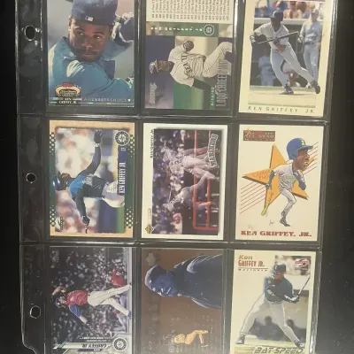 Sale Photo Thumbnail #158: Ken Griffey Jr 9 Card Baseball Lot Topps Score Donruss Upper Deck Mariners