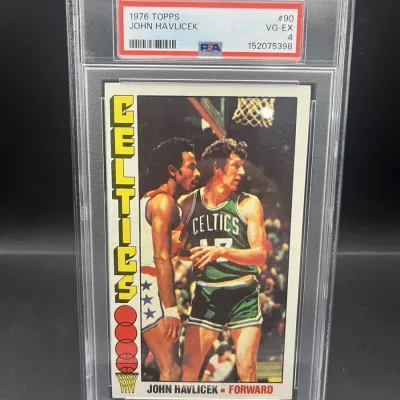 Sale Photo Thumbnail #99: 1976 Topps John Havlicek #90 PSA 4 VG-EX Boston Celtics Vintage Basketball Card