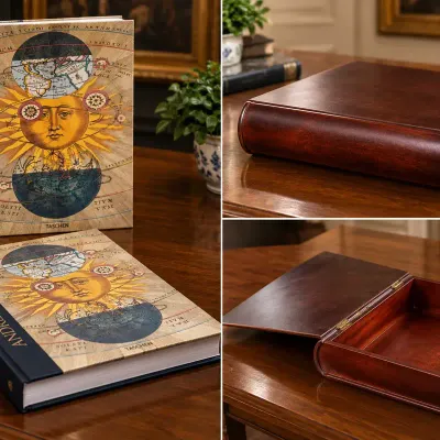 Andreas Cellarius Harmonia Macrocosmica Celestial Atlas 2 Books by Taschen W/ Wooden Storage Case