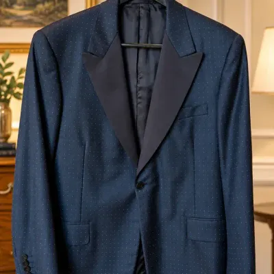 Vintage Oxford Clothes for Neiman Marcus Pinstripe / Dot Suit Jacket