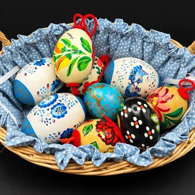 Hand-Painted Folk Art Easter Egg Ornaments 