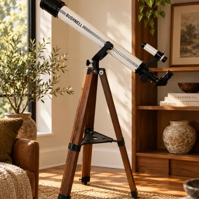 Vintage Bushnell Banner Astro 280 (Model 78-5500) 60mm Refractor Telescope & Wood Tripod