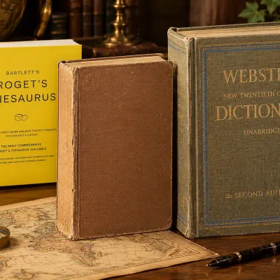 Vintage World Atlas, Dictionary & Thesaurus – 3 Books