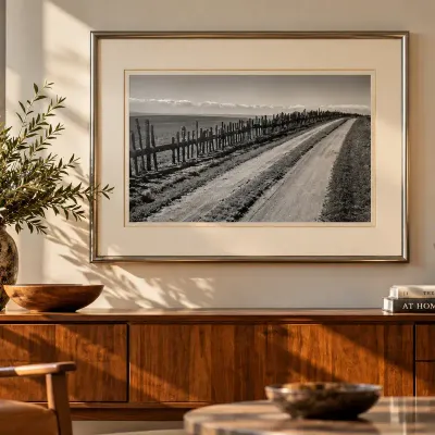 Ansel Adams “Road and Fence, Point Reyes” – Signed Silver Gelatin Photograph
