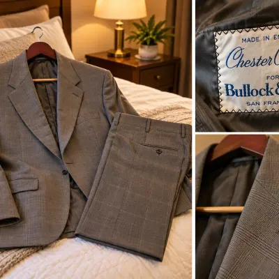 Vintage Chester Barrie For Bullock & Jones San Francisco Glen Plaid Suit 44Rl