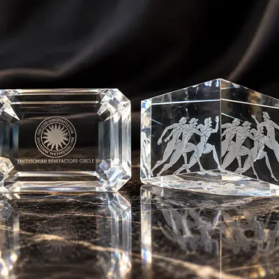 Tiffany & Co. & Smithsonian Institution Crystal Display Pieces  Set of 2