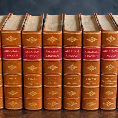 Eight-Volume Abraham Lincoln Leather-Bound Set  Writings, Debates & Life 