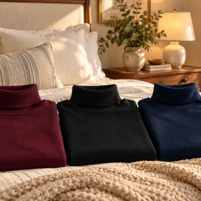 Three Fine Merino Wool Turtlenecks (Eddie Bauer & Bally)