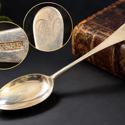 Antique Circa 1790 Paul Revere Jr. Sterling Silver Dessert Spoon