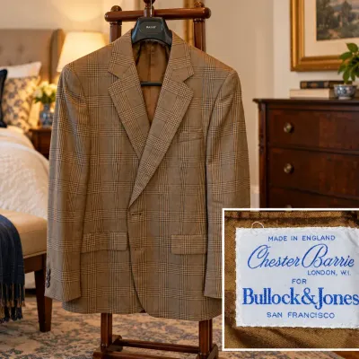 Vintage Chester Barrie for Bullock & Jones London/San Francisco Glen Plaid Wool Sport Coat Jacket