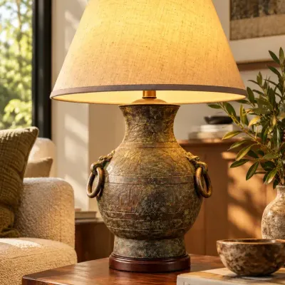 Lawrence & Scott Ancient Bronze Collection Solid Brass Urn Table Lamp  K-26-L