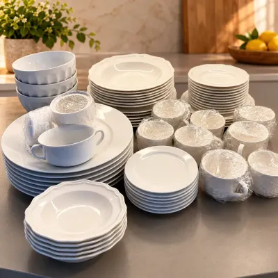 53-Piece Mixed White Porcelain Dinnerware Collection  Williams-Sonoma, Mikasa & Royal Mosa