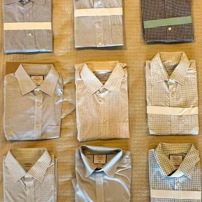 Lot of 9 Designer Dress Shirts Size 16.5 / 42 