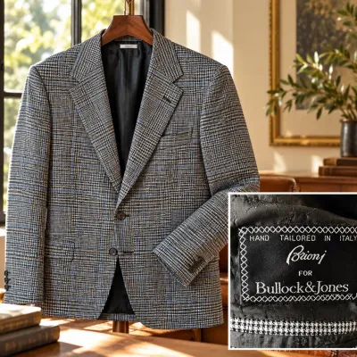 Brioni For Bullock & Jones Houndstooth Glen Plaid Sport Coat / Blazer