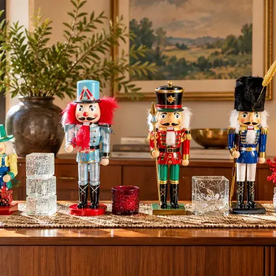 Vintage Christmas Nutcracker Collection with Holiday Decorations