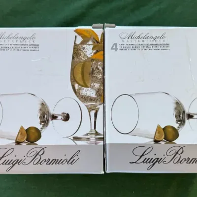 Luigi Bormioli Michelangelo Masterpiece Italian Crystal Beer Glasses,  Set of 8