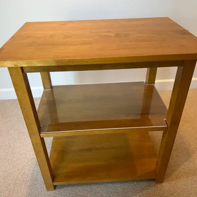 Wooden 3-Tier Accent / Utility Table with Protective Shelf Cover