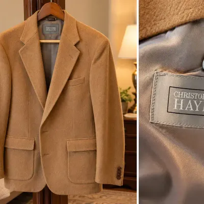 Vintage Christopher Hayes Camel Hair Sport Coat / Blazer 44R