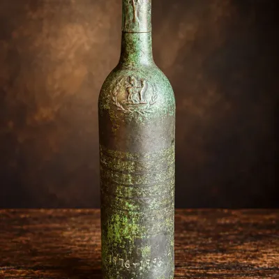 Vintage-Style Patinated Metal Commemorative Bottle  1976-1996