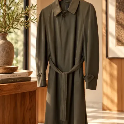 Men's Alfred Dunhill Luxury Made-in-Italy 100% Wool Trench / Overcoat
