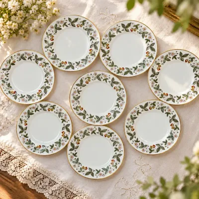 9 Wedgwood Strawberry Hill Fine Bone China Plates  Made in England
