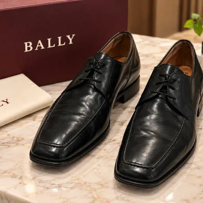 Bally Black Leather Derby Shoes