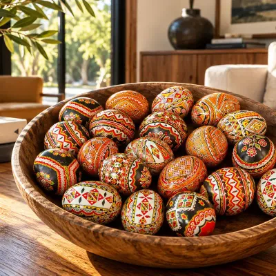Collection of 21 Hand-Decorated Ukrainian Easter Eggs