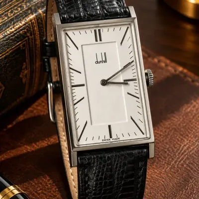 Dunhill D-Type Ref. 8035 Swiss Quartz Rectangular Wristwatch 