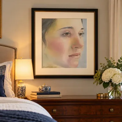 Signed Artist’s Proof Female Portrait Print Framed