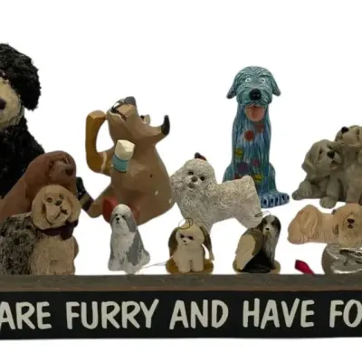 Dog Figures And Sign Lot (13)