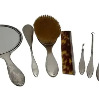 Antique Sterling Silver Vanity Set -8 Pieces