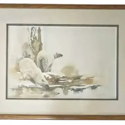 "Arctic Nomads" Matted And Framed Lithograph By Morten E. Solberg
