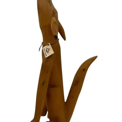 Hand Carved Howling Coyote Signed By Elmer Alvarez