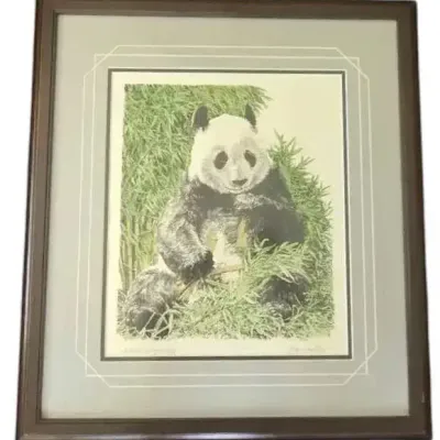 Giant Panda Artist Proof Matted & Framed Lithograph